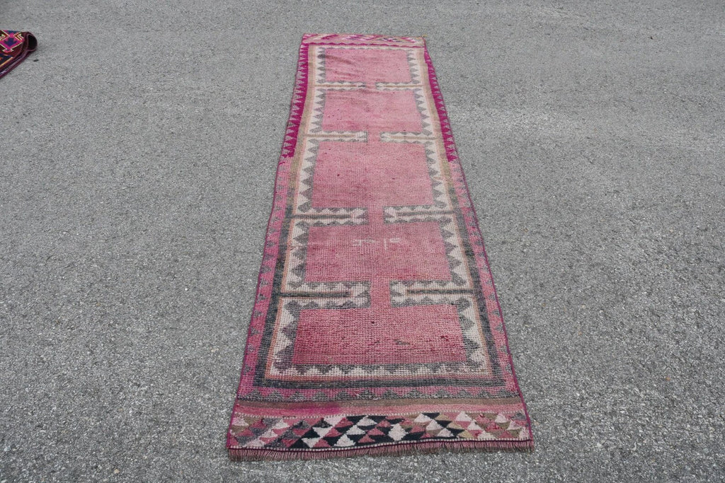Vintage Turkish Runner Rug 2.7 x 10.6 ft