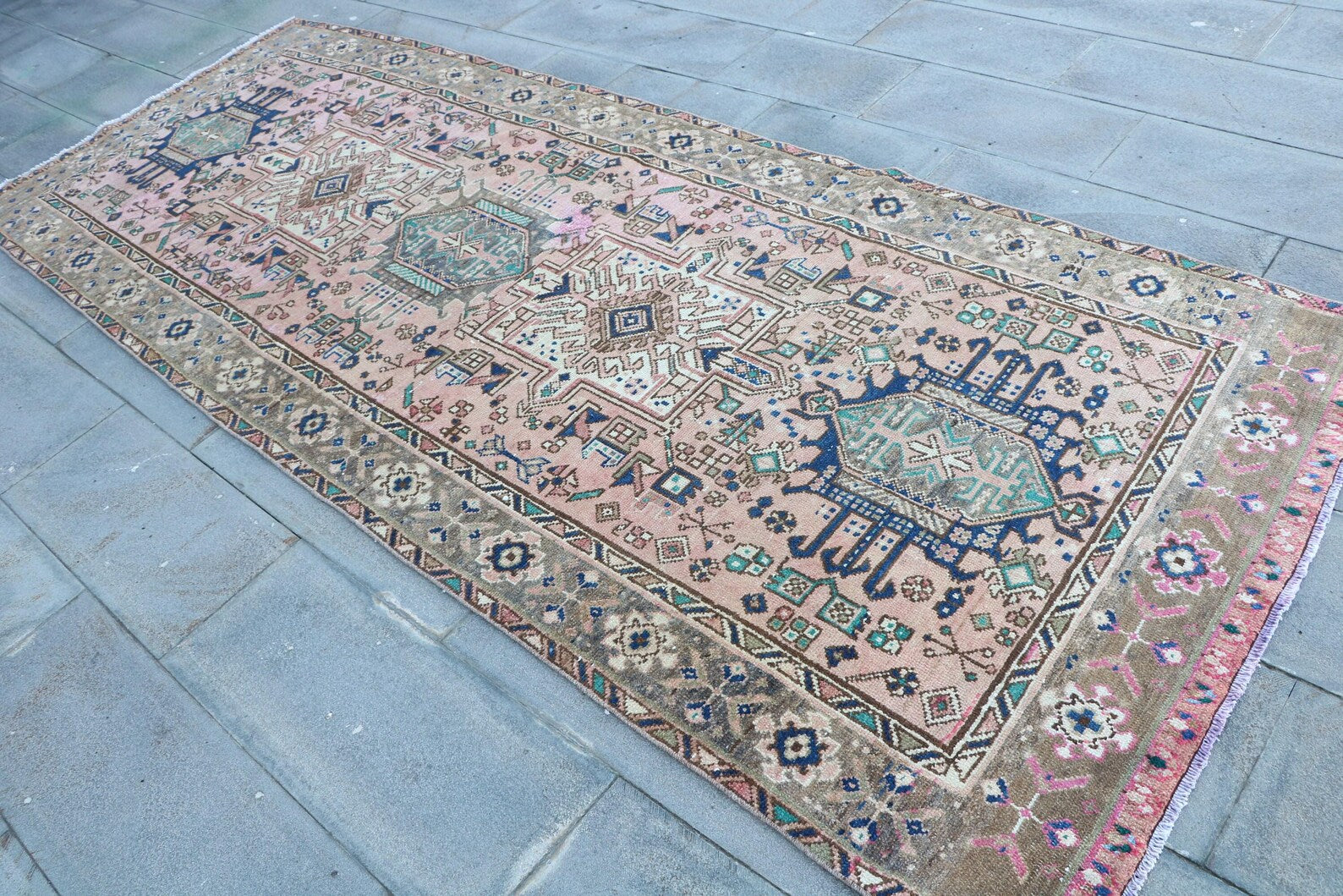 Vintage Persian Runner Rug 4.3 x 10.7 ft