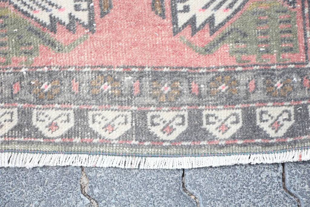 Vintage Turkish Mini Rug 1.7 x 3.2 ft