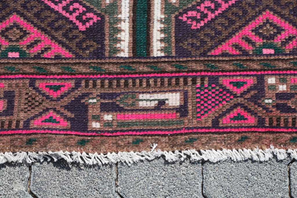 Vintage Persian Accent Area Rug 3.8 x 6.9 ft