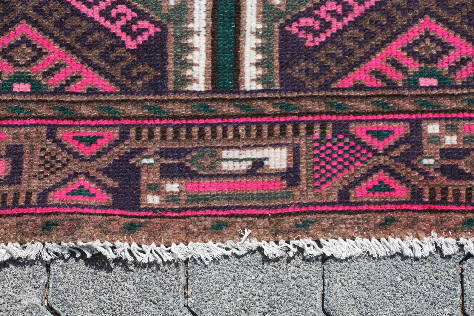 Vintage Persian Accent Area Rug 3.8 x 6.9 ft