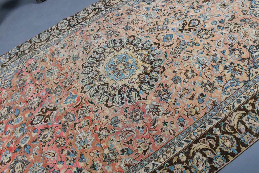 XL Vintage Turkish Accent Area Rug 6.4 x 11.5 ft