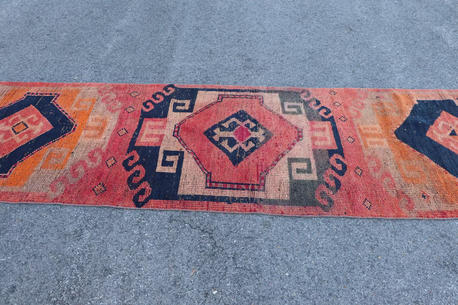 Vintage Turkish Runner rug 3.1 x 11.3 ft