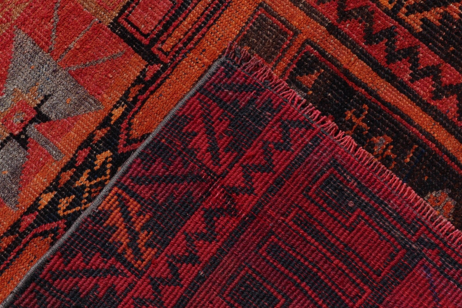 Vintage Turkish Runner Rug 3.5 x 8.7 ft