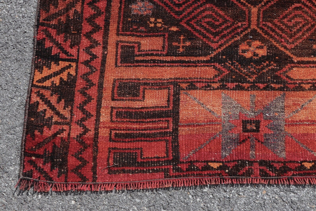 Vintage Turkish Runner Rug 3.5 x 8.7 ft