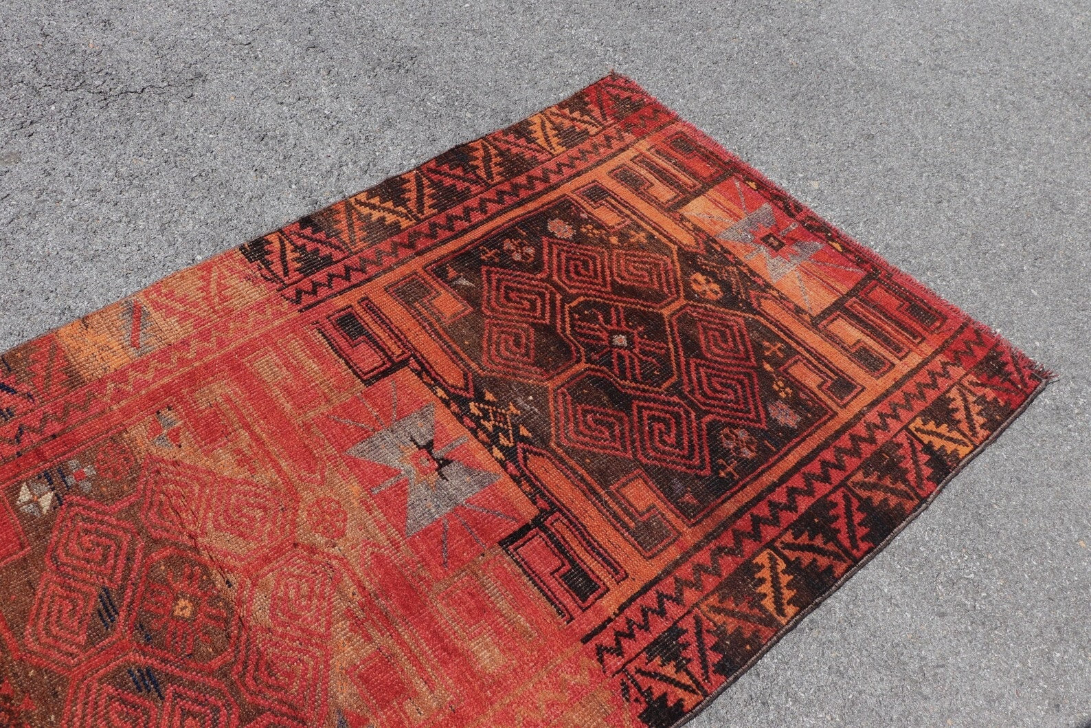Vintage Turkish Runner Rug 3.5 x 8.7 ft