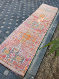 Vintage Turkish Runner Rug 2.8 x 12.6 ft