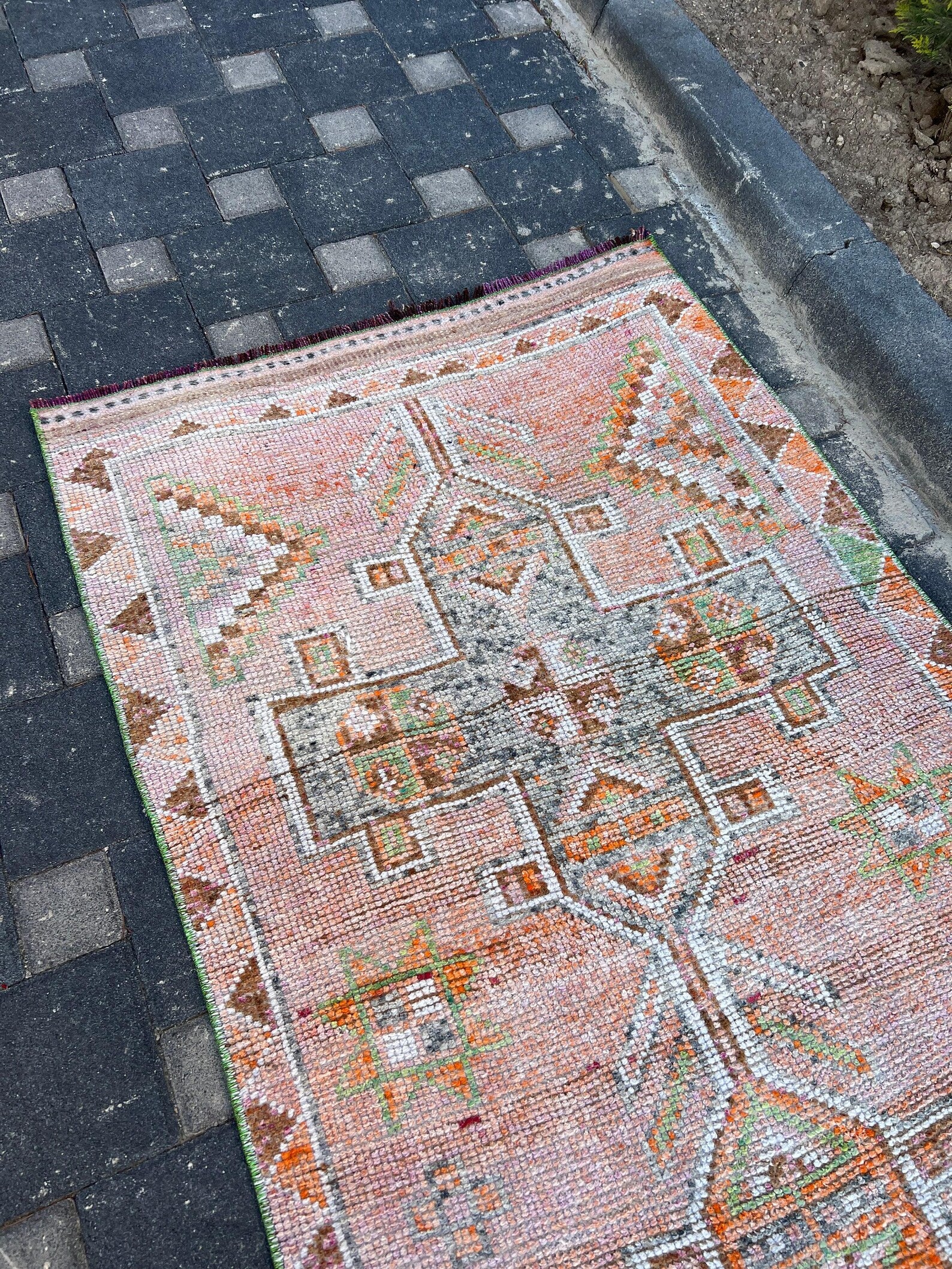 Vintage Turkish Runner Rug 2.8 x 12.6 ft