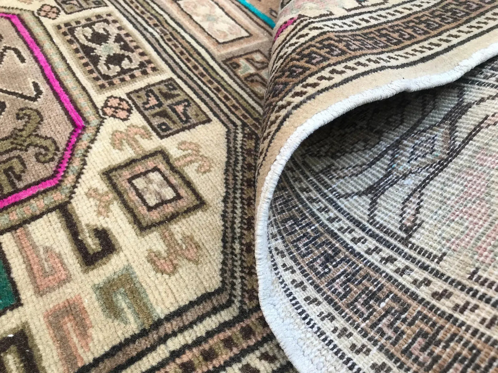 Vintage Turkish Accent Area rug 3.3 x 5.1 ft