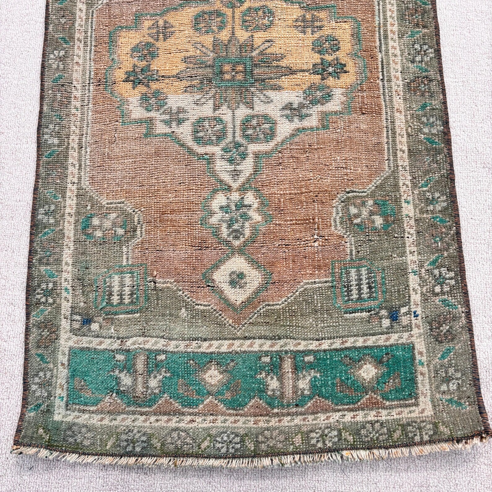 Vintage Turkish Mini Rug 1.8 x 3.2 ft