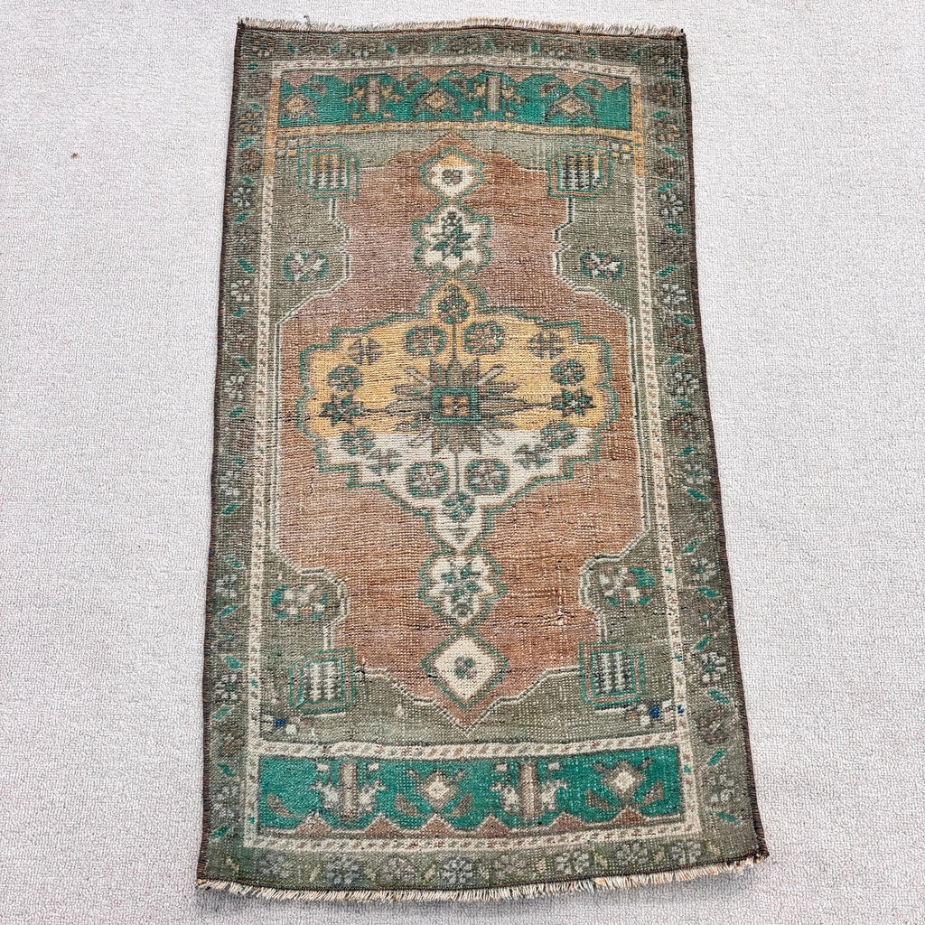 Vintage Turkish Mini Rug 1.8 x 3.2 ft