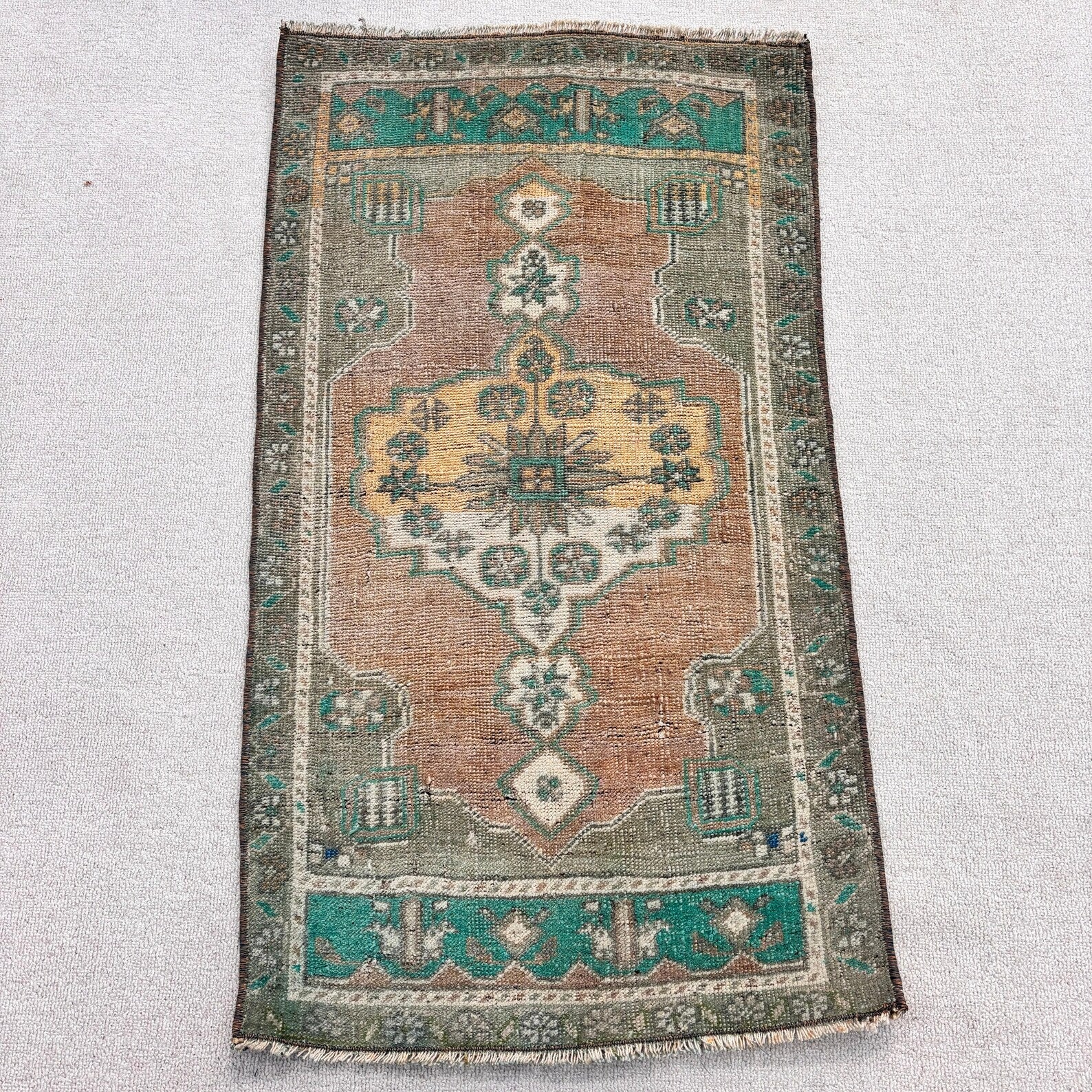 Vintage Turkish Mini Rug 1.8 x 3.2 ft