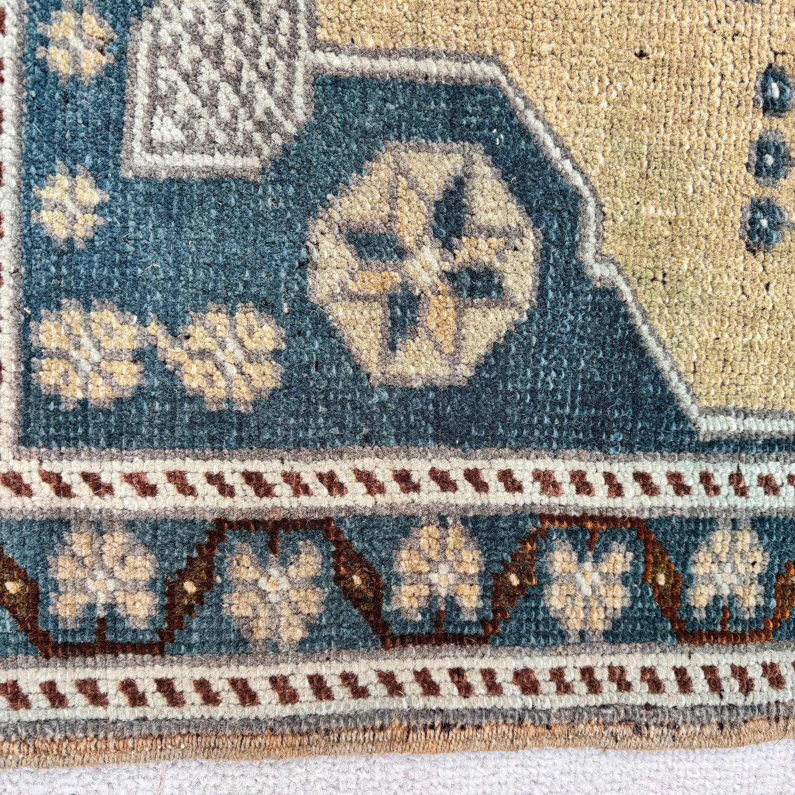 Vintage Turkish Mini Rug 1.8 x 3.4 ft