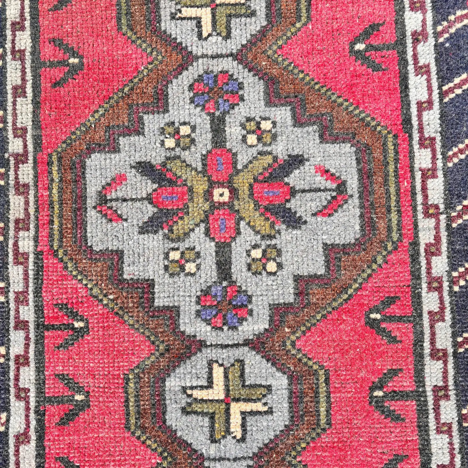 Vintage Turkish Mini Rug 1.8 x 3.2 ft