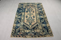 Vintage Turkish Accent Area rug 3.9 x 6.4 ft