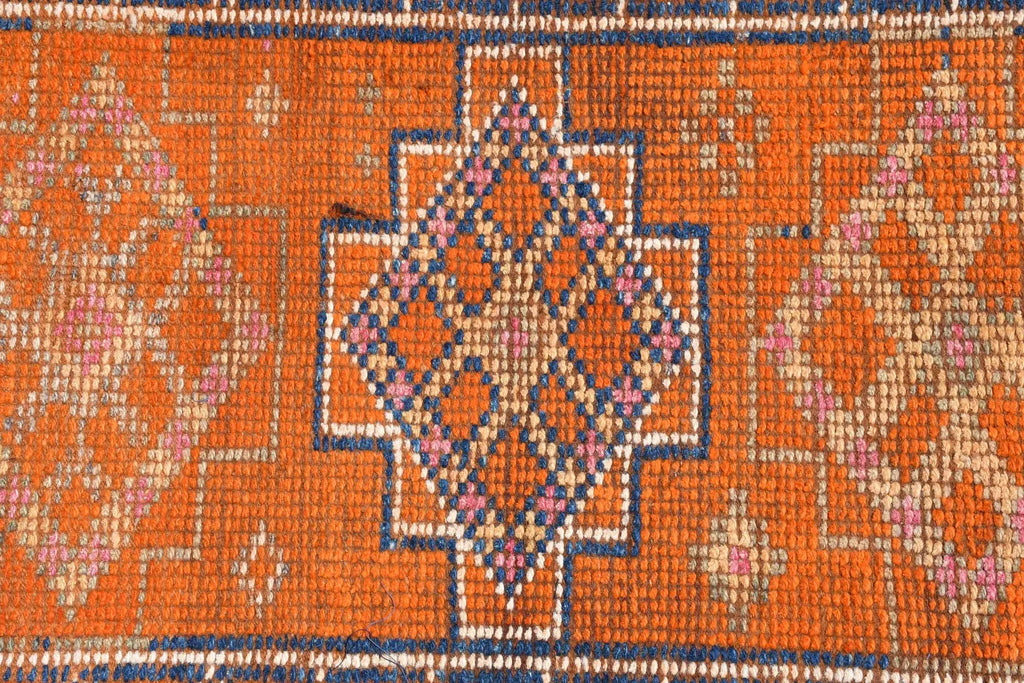 Vintage Turkish Runner Rug 2.4 x 11.2 ft