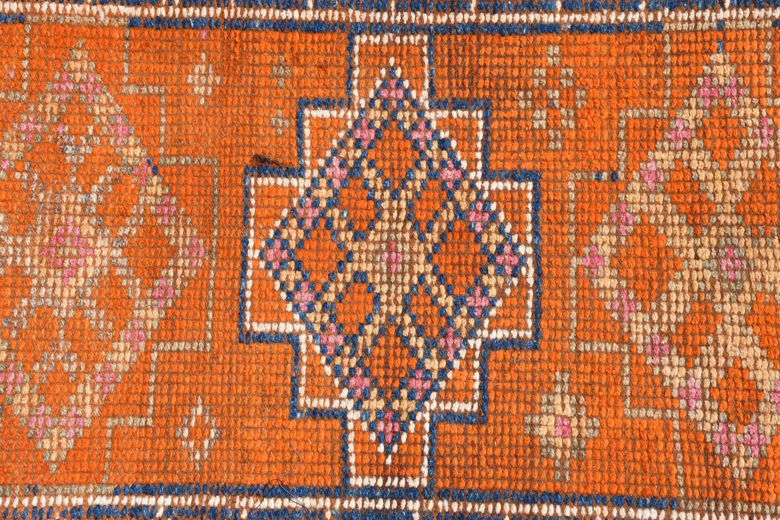 Vintage Turkish Runner Rug 2.4 x 11.2 ft
