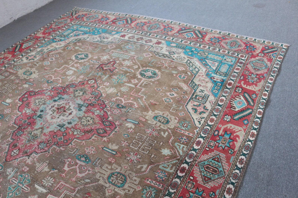 XL Vintage Turkish Accent Area Rug 9.2 x 12.4 ft