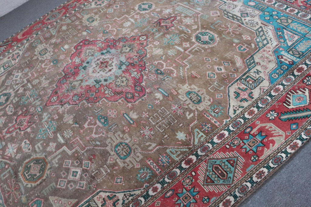 XL Vintage Turkish Accent Area Rug 9.2 x 12.4 ft
