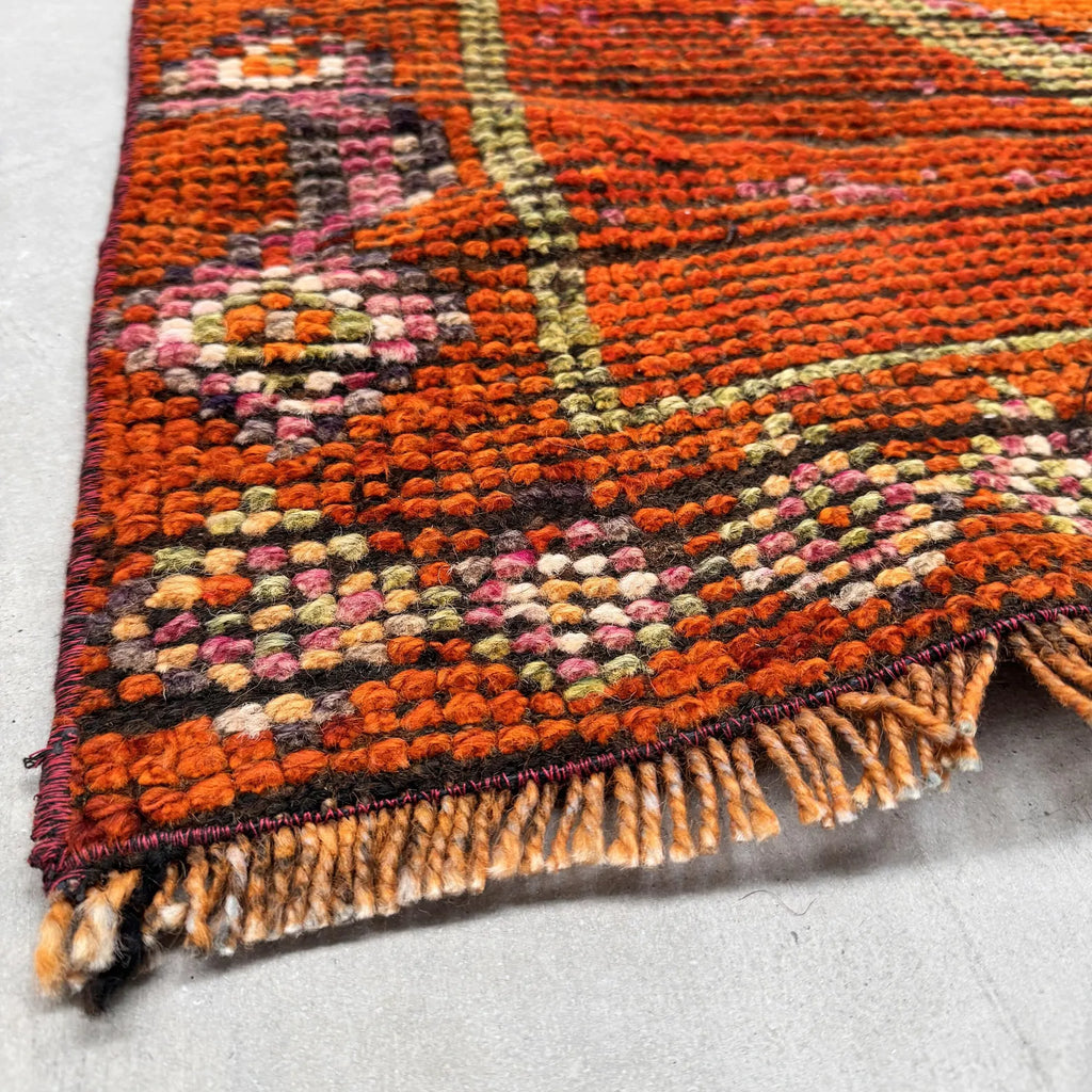 Vintage Turkish Runner Rug 3 x 7.9 ft
