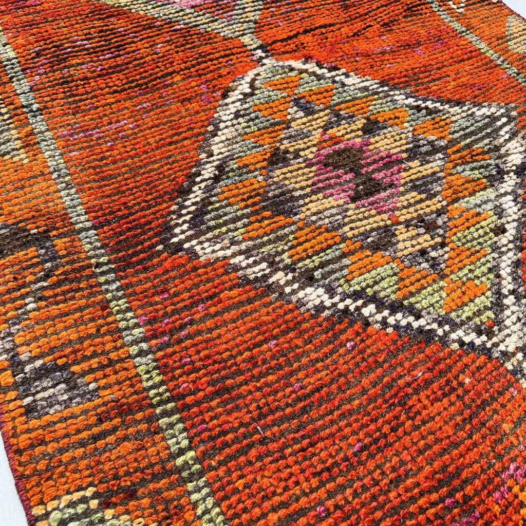 Vintage Turkish Runner Rug 3 x 7.9 ft