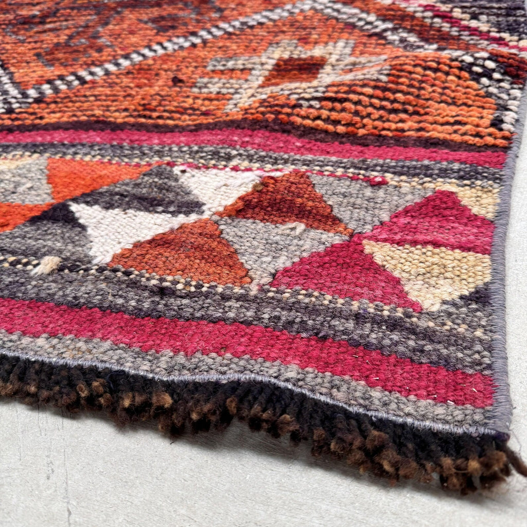 Vintage Turkish Runner Rug 2.6 x 10.3 ft
