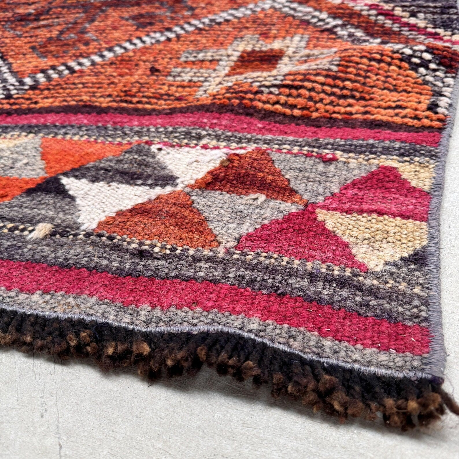 Vintage Turkish Runner Rug 2.6 x 10.3 ft