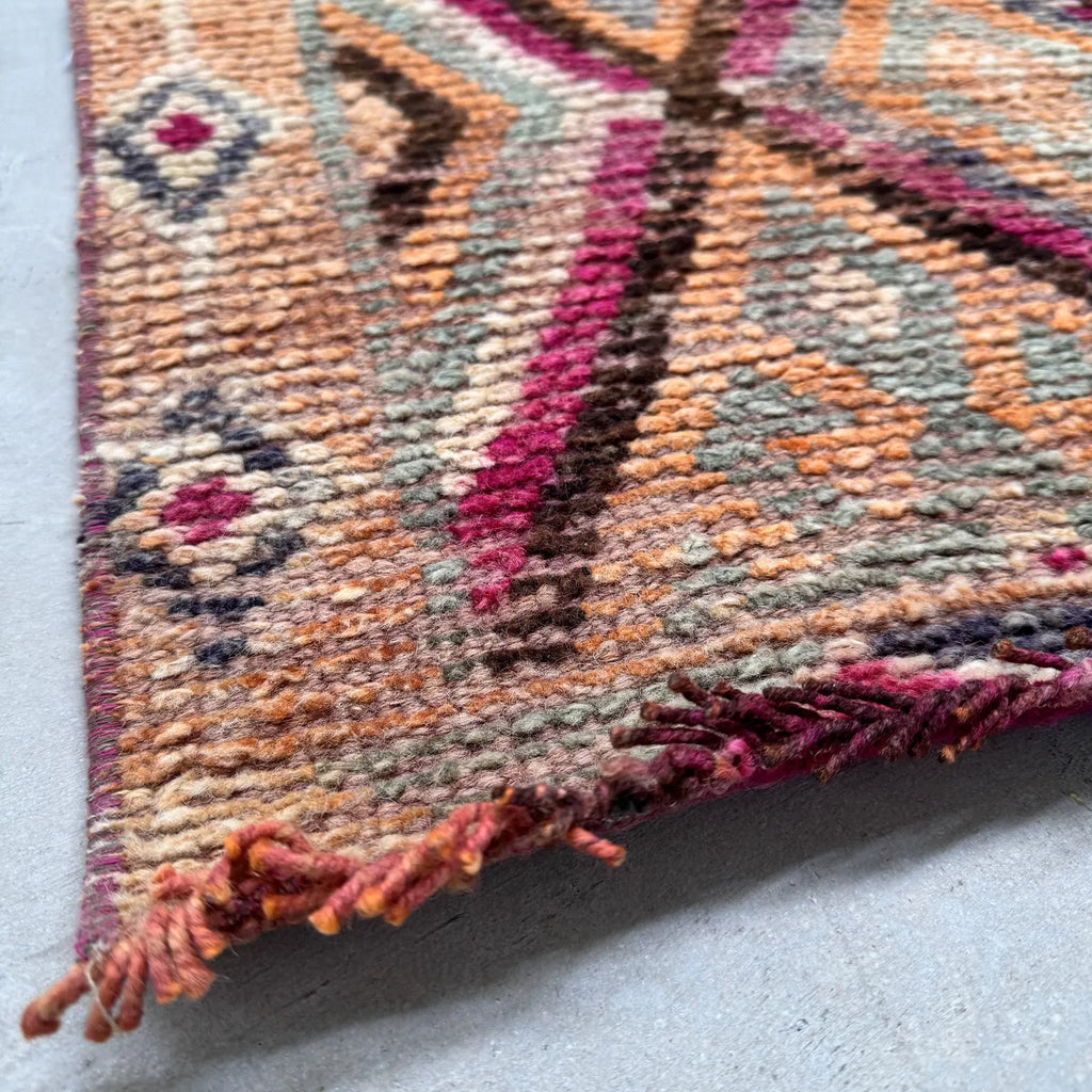 Vintage Turkish Runner Rug 2.2 x 12.9 ft