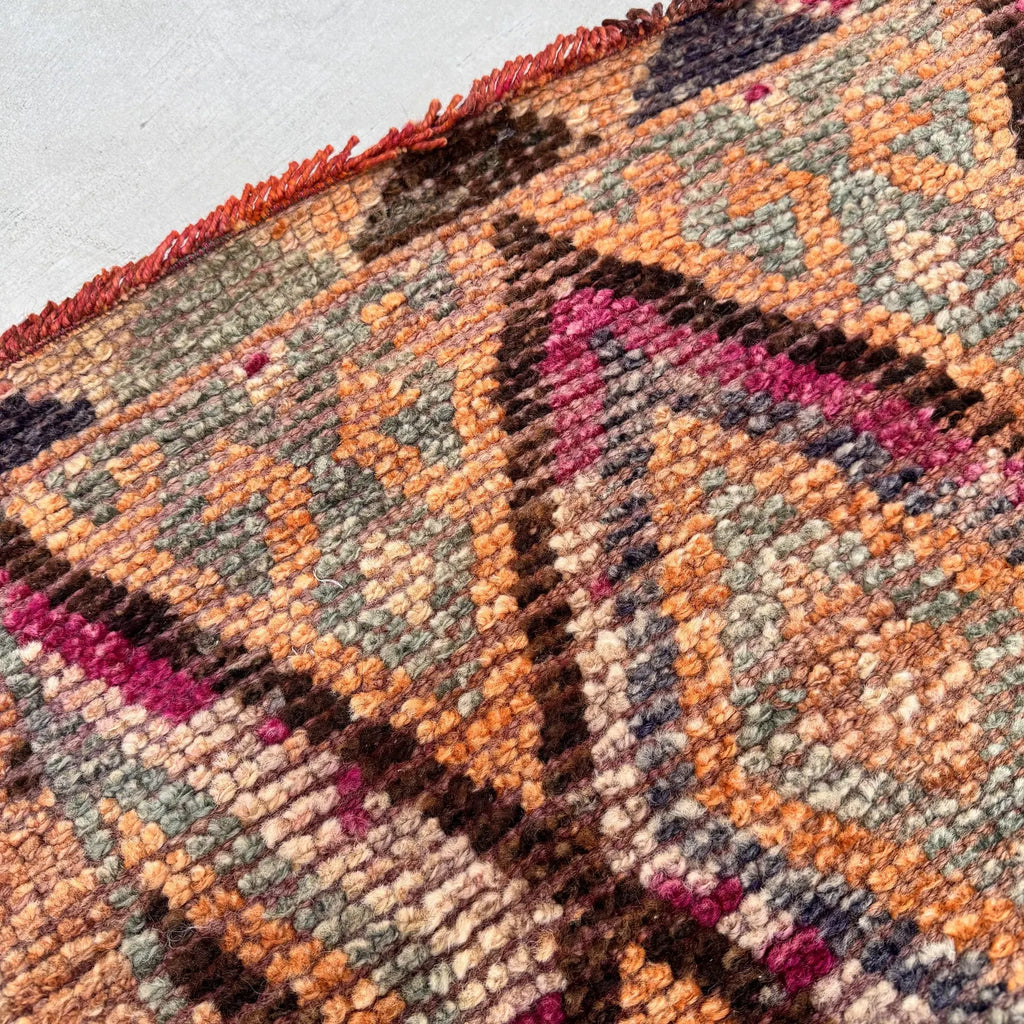 Vintage Turkish Runner Rug 2.2 x 12.9 ft