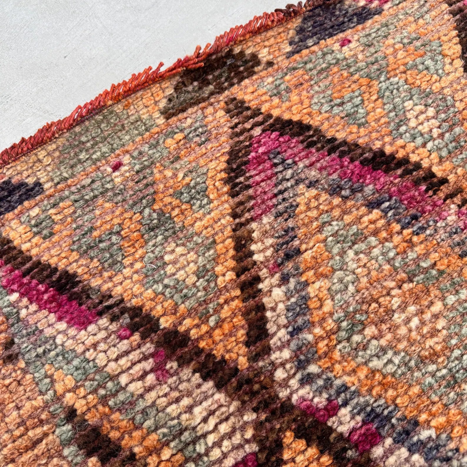 Vintage Turkish Runner Rug 2.2 x 12.9 ft