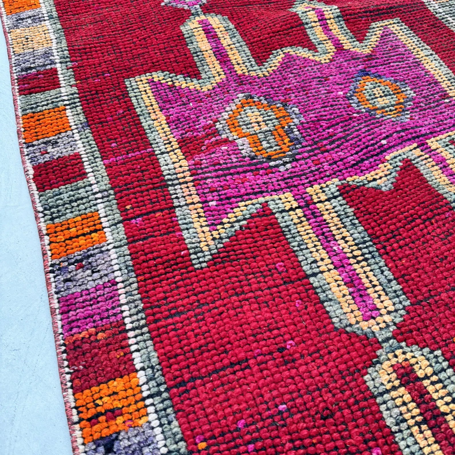 Vintage Turkish Runner Rug 3.1 x 10.8 ft