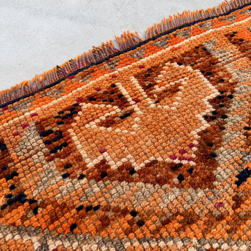 Vintage Turkish Runner Rug 2.6 x 12.3 ft