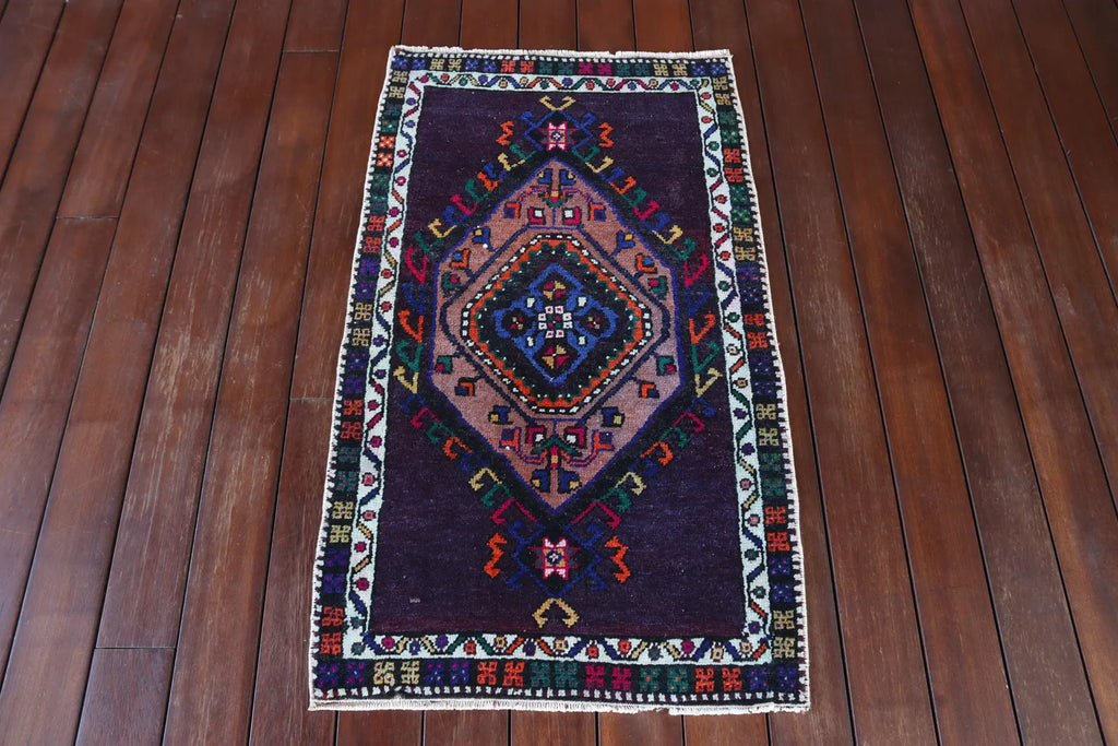 Vintage Turkish Mini Rug 1.8 x 3.1 ft