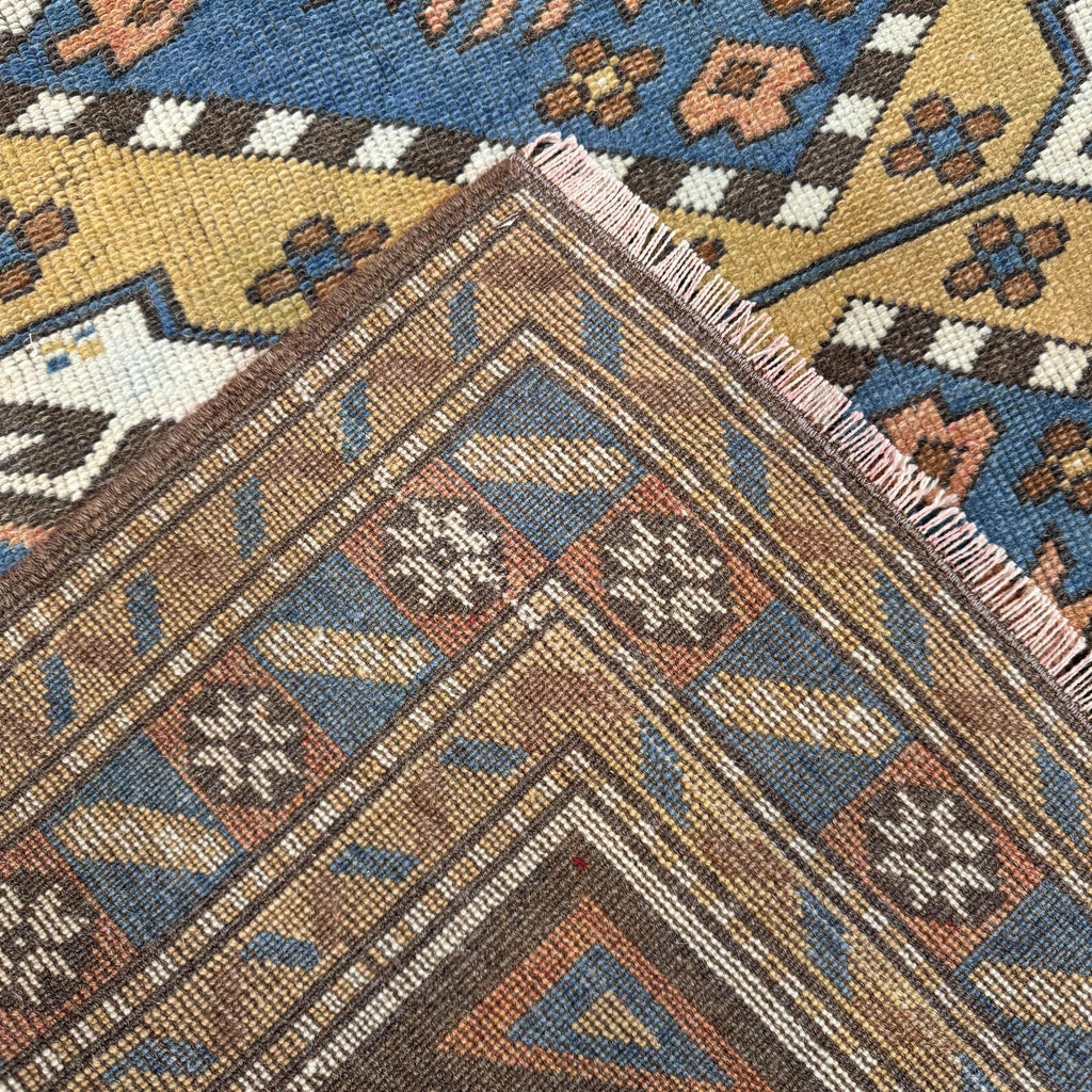 Vintage Turkish Accent Area rug 3.6 x 5.2 ft