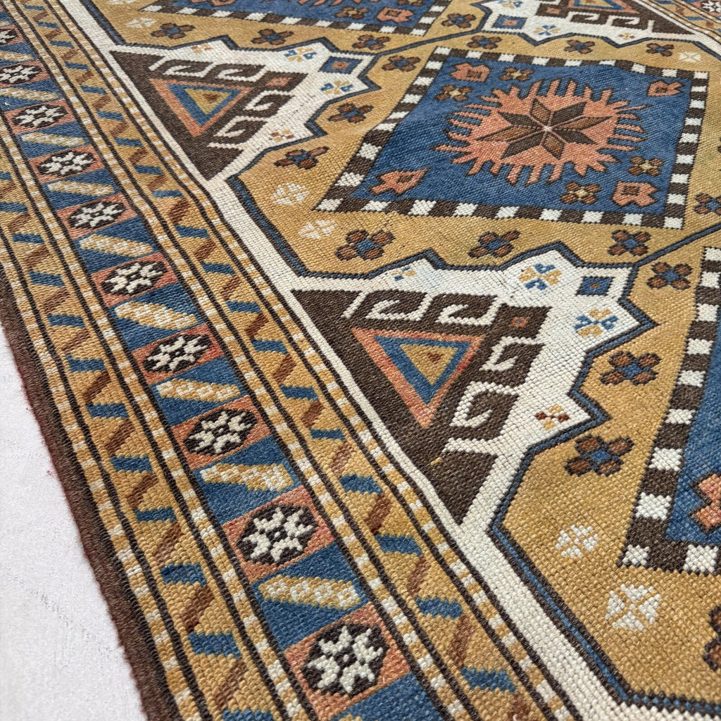 Vintage Turkish Accent Area rug 3.6 x 5.2 ft