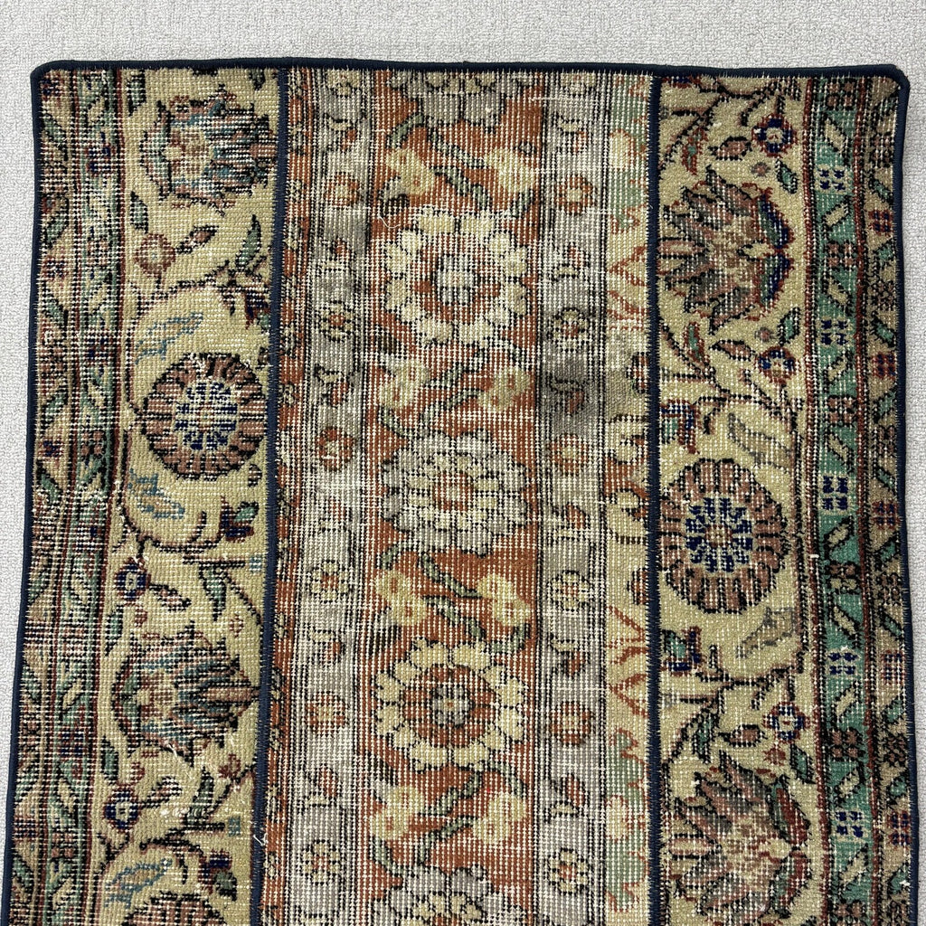Vintage Turkish Runner Rug 2.4 x 4.9 ft