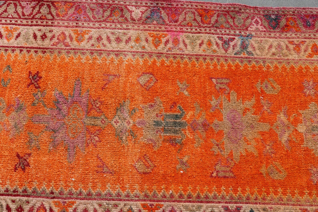 Vintage Turkish Runner Rug 2.7 x 10.8 ft