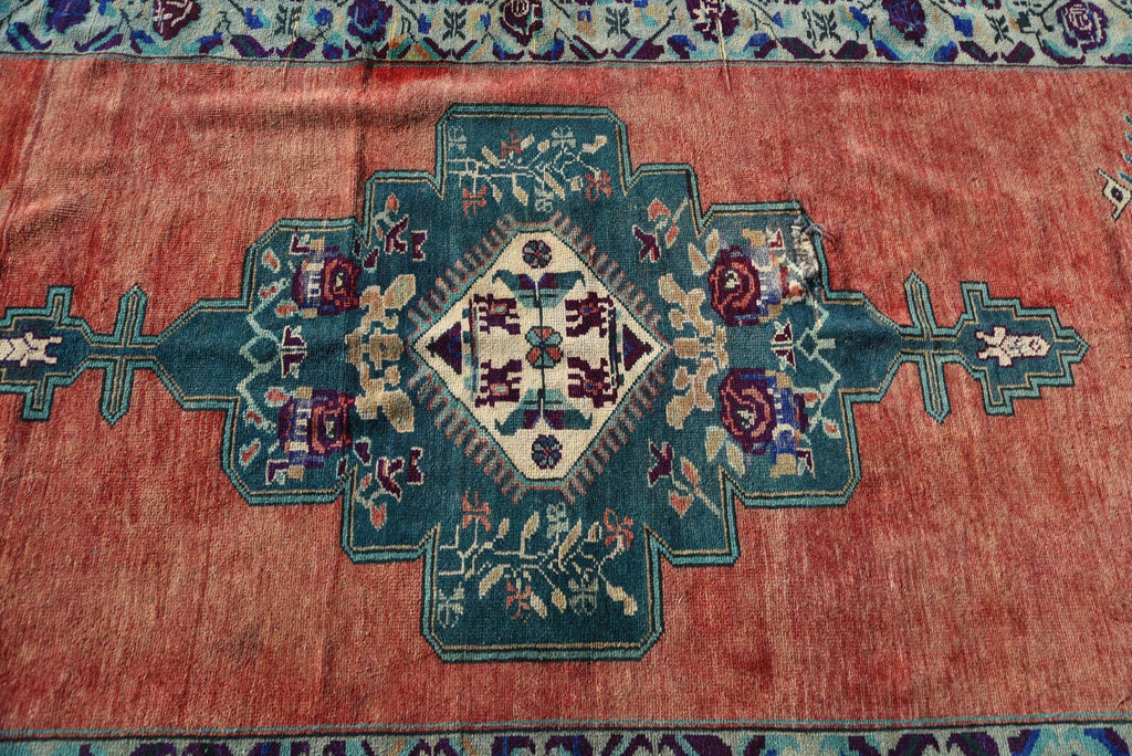 XL Vintage Turkish Accent Area rug 4.8 x 10.3 ft