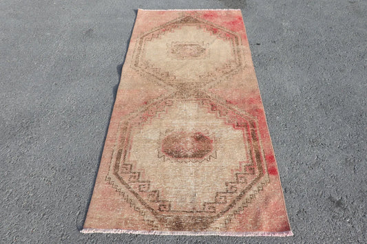 Vintage Turkish Accent Area rug 3 x 6.4 ft