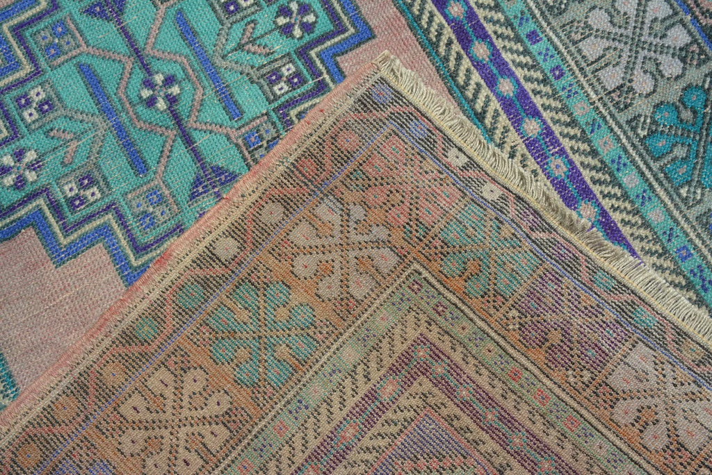 Vintage Turkish Accent Area rug 3.7 x 6 ft