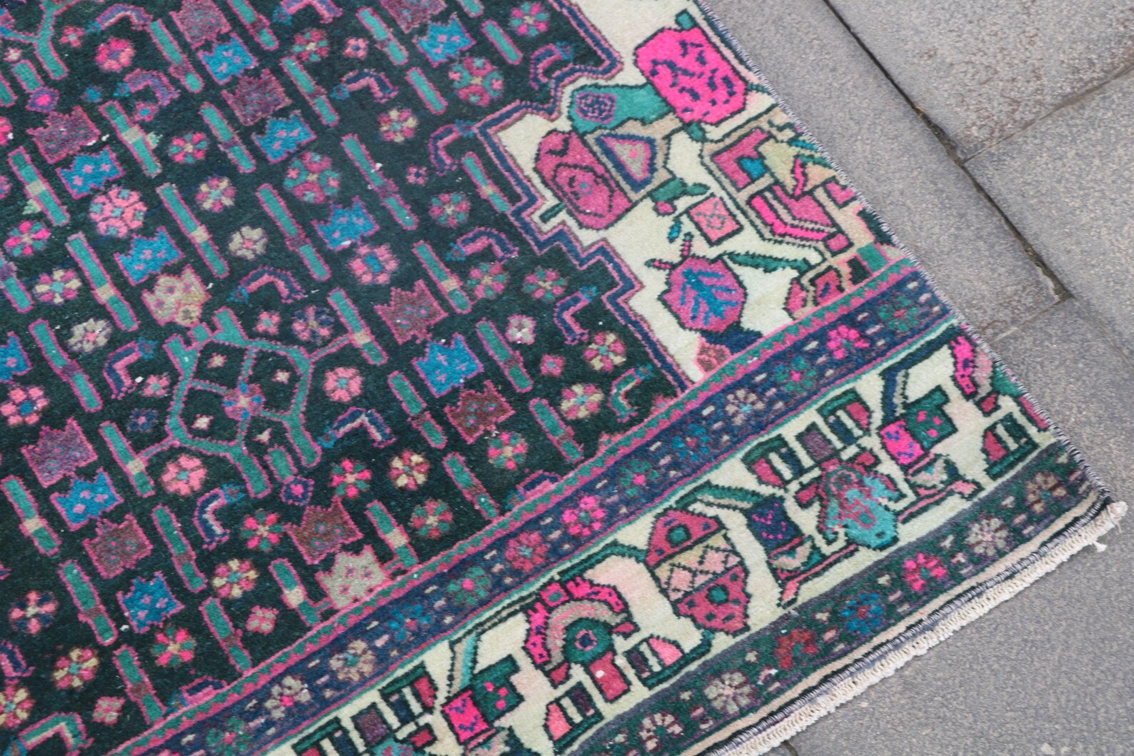Vintage Persian Runner Rug 2.6 x 10.9 ft