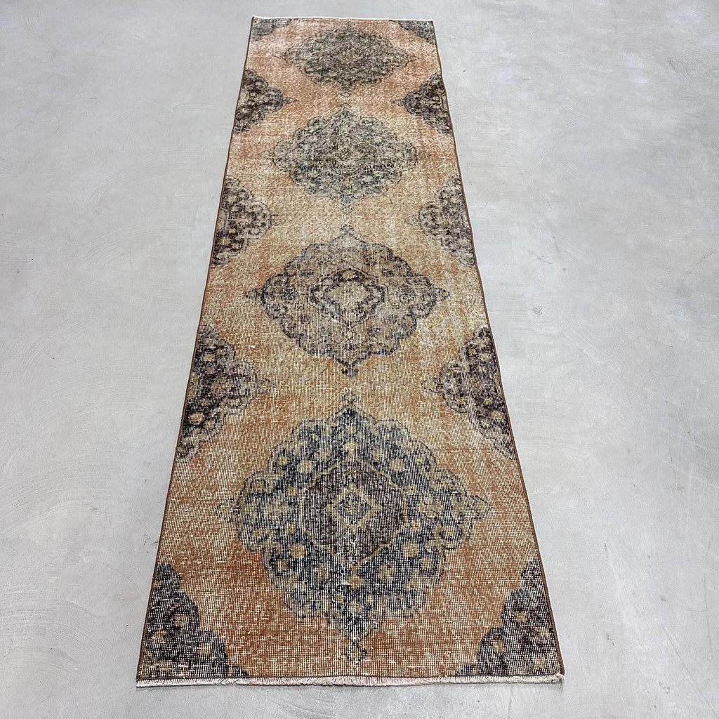 Vintage Turkish Accent Area rug 2.6 x 9.3 ft