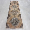 Vintage Turkish Accent Area rug 2.6 x 9.3 ft
