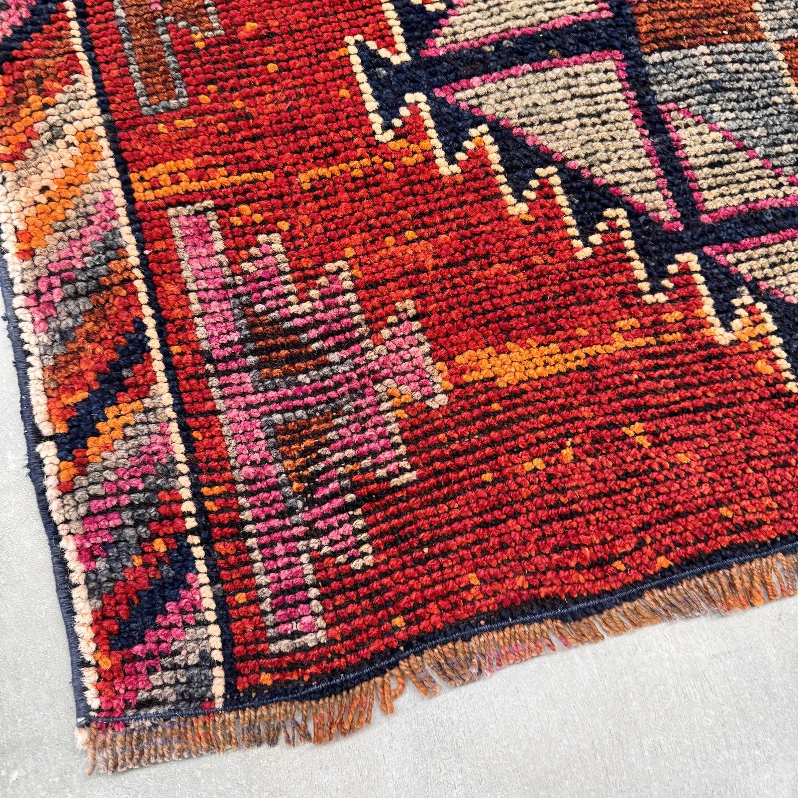 Vintage Turkish Runner Rug 3.7 x 10.9 ft
