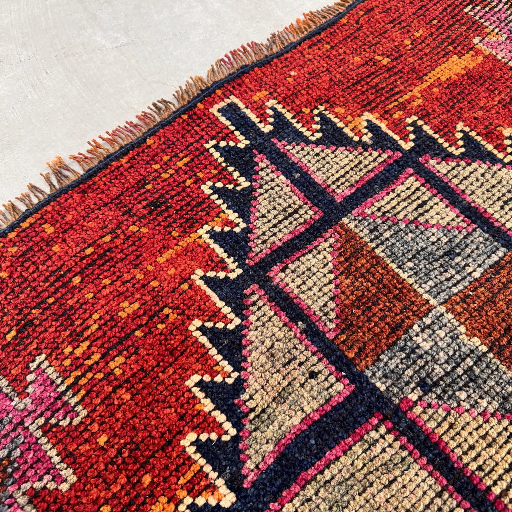 Vintage Turkish Runner Rug 3.7 x 10.9 ft