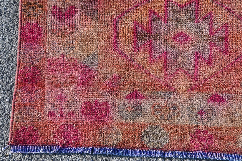 Vintage Turkish Runner Rug 2.6 x 12.7 ft