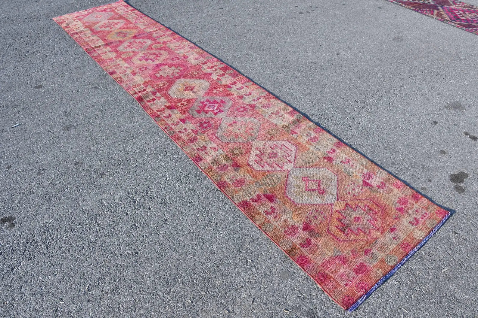 Vintage Turkish Runner Rug 2.6 x 12.7 ft