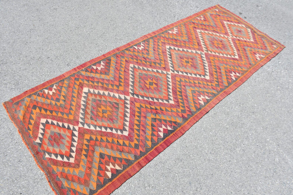 Vintage Turkish Runner Rug 2.9 x 10.5 ft