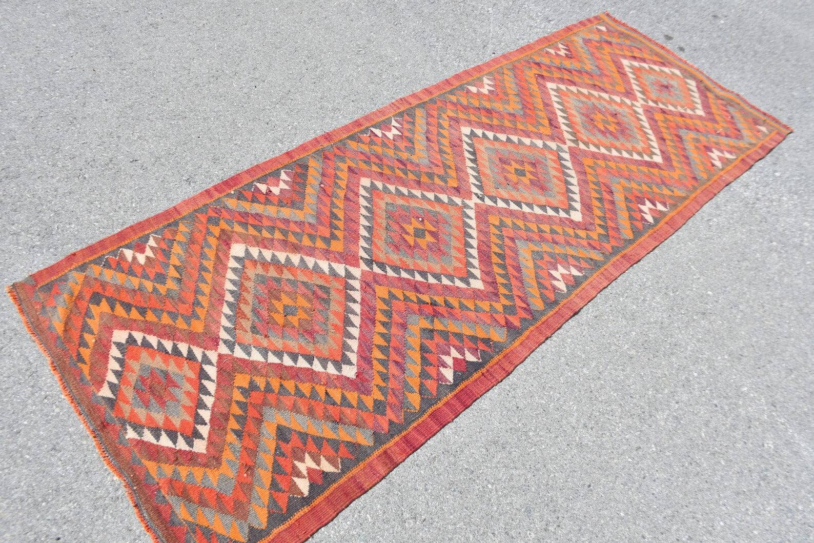 Vintage Turkish Runner Rug 2.9 x 10.5 ft