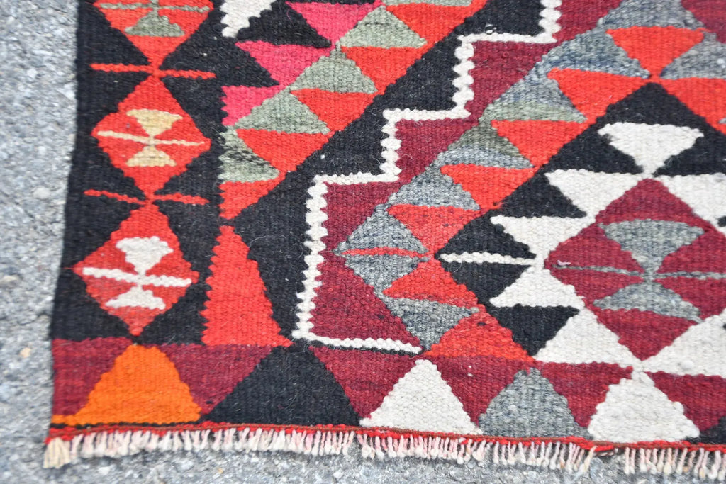 Vintage Turkish Runner Rug 3 x 11.6 ft